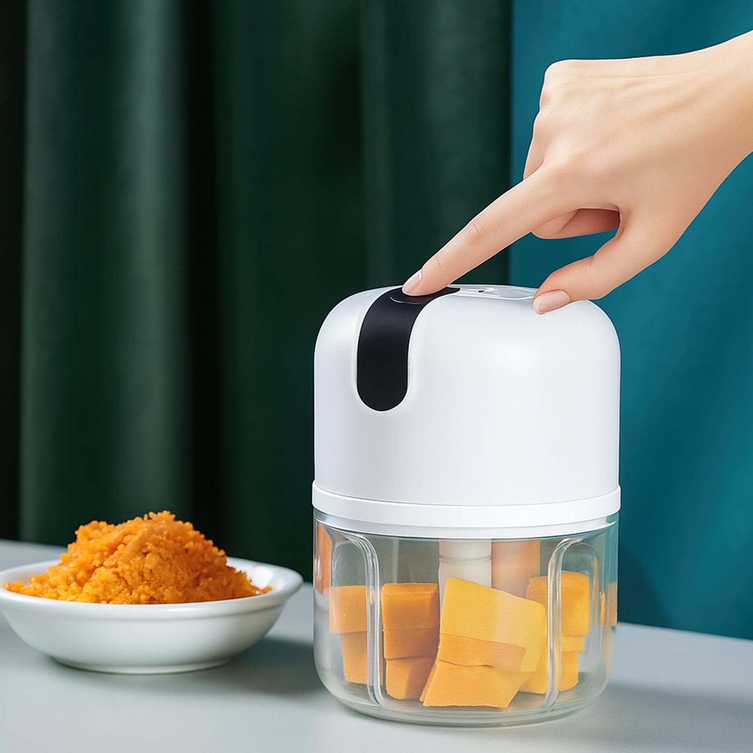 Wireless USB Rechargeable Mini Electric Garlic Machine / Chopper 3 Blades (250Ml) Wireless USB Rechargeable Mini Electric Garlic Machine / Chopper 3 Blades (250Ml)